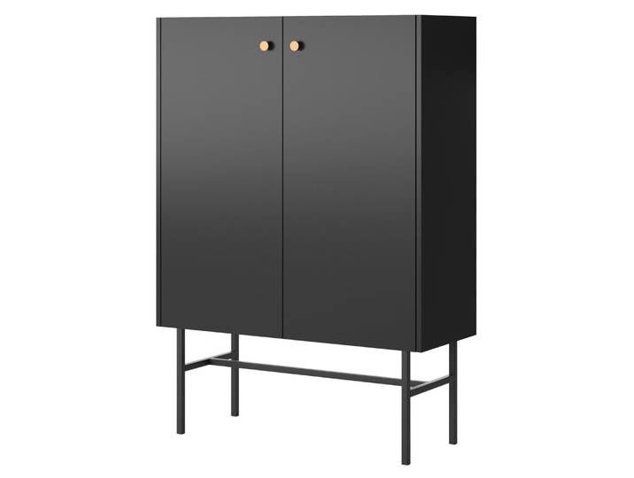 Selsey Divenos - Highboard 2-türig, Schwarz, 93 cm