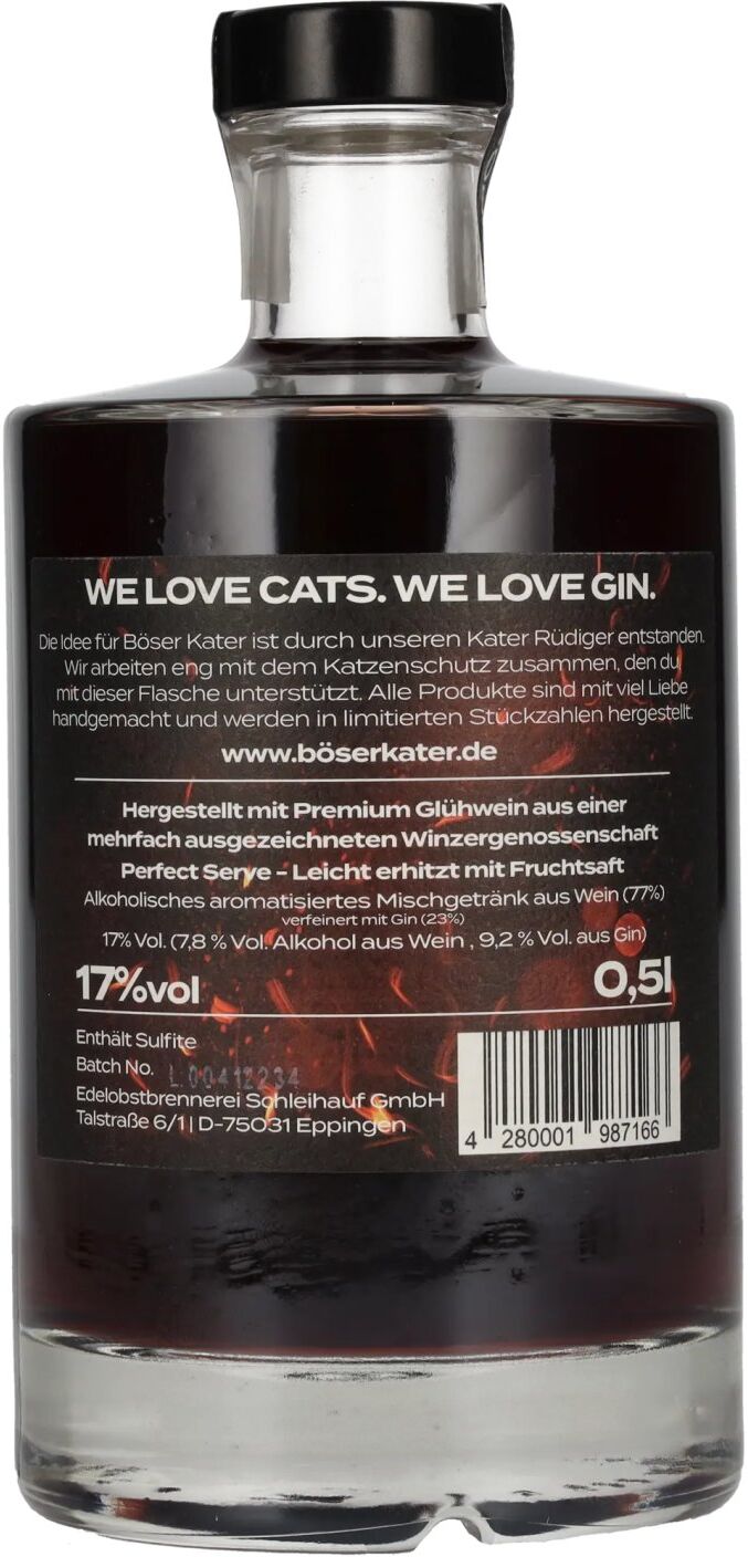 BÖSER KATER Heiße Mieze Handcrafted Glühpunsch & Gin 17% Vol. 0,5l