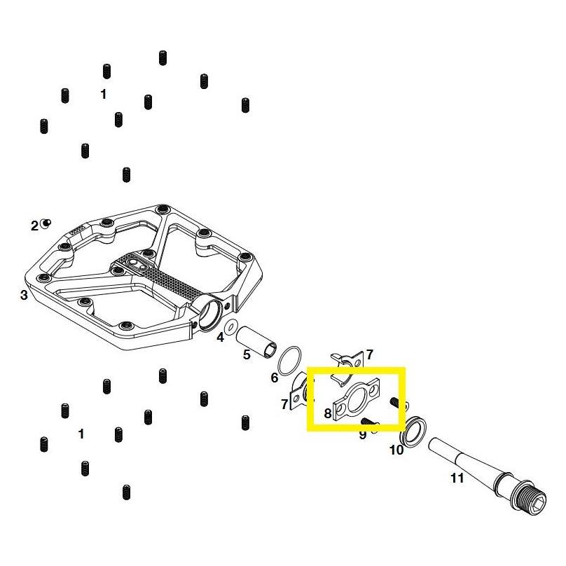 Crankbrothers Pedal Bearing Retainer, Stamp V1, Level 7+11, black (40081397)