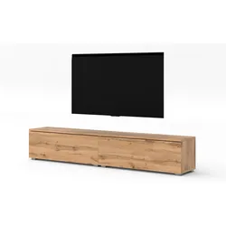 LOWBOARD Loriano 2x100 Eiche Wotan 200/36,5/32 cm – Hängend und Stehend
