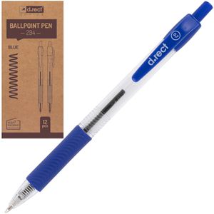 D.RECT Kugelschreiber 294, Gehäuse transparent, Schreibfarbe blau, 12 Stück