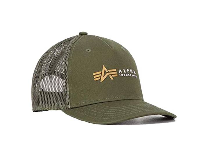 Alpha Industries Alpha Label Trucker Cap Trucker Cap für Herren Dark Olive