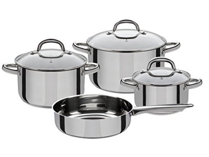 GSW 990042 Montreal Topf-Set 4-teilig, Edelstahl, silber, 38 x 25,5 x 15,5 cm, 7 Einheiten