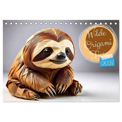 Wilde Origami Tiere (Tischkalender 2027 DIN A5 quer), CALVENDO Monatskalender