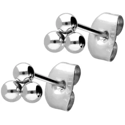 Chirurgenstahl Ohrstecker 3 KUGELN