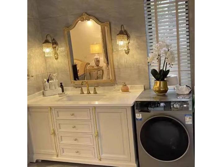 Meuble de salle de bain vertical de style français, armoire murale américaine, armoire en bois massif de chêne, armario banheiro, mobilier de salle de bain