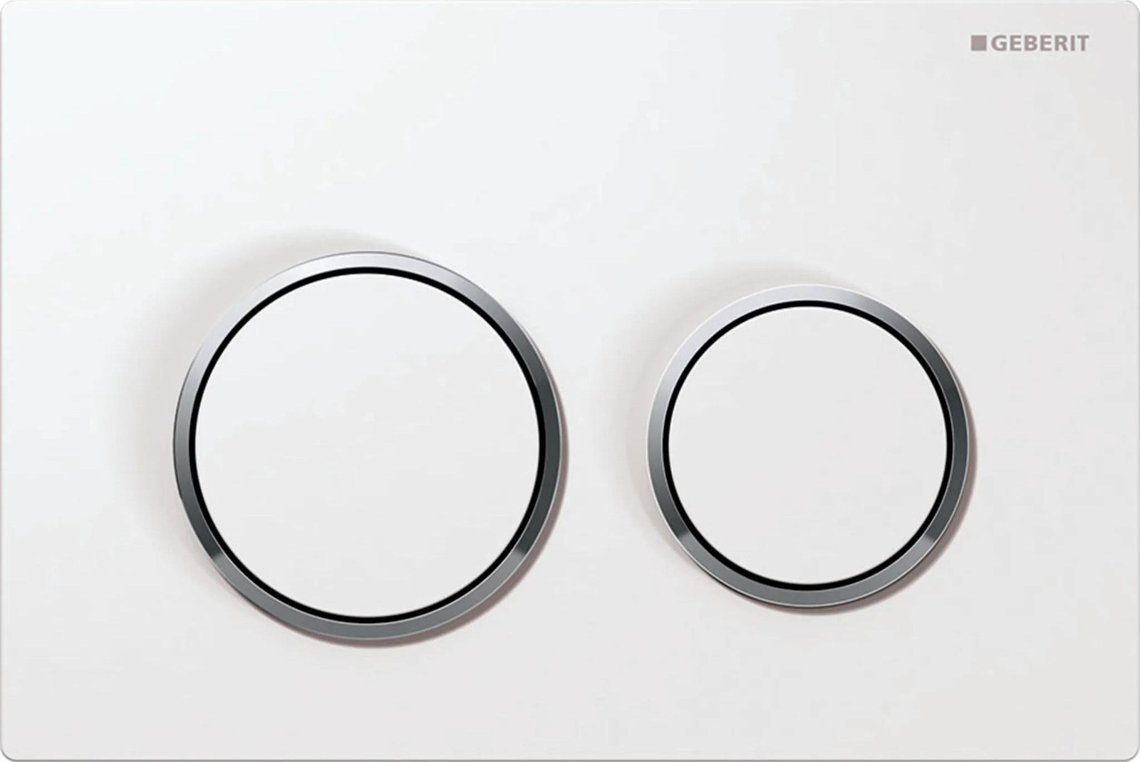 Geberit afdekplaat OMEGA 20 voor mengkraan, wit/hoogglanzend chroom/wit, artikelnummer 115.085.KJ.1