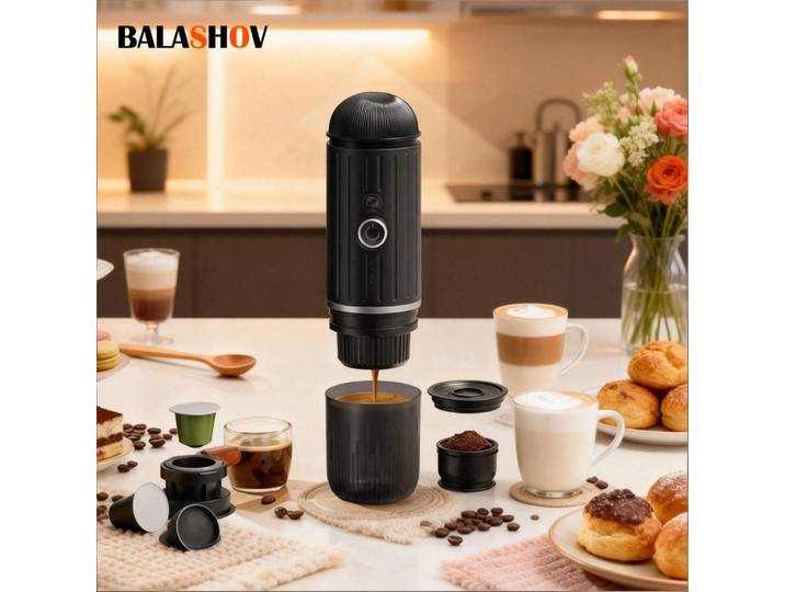 Machine à café expresso électrique pour voiture et maison Camping cafetière 2-en-1Capsule poudre sans fil voyage café faire cafetière