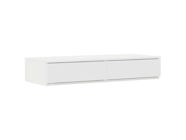 Fisinber Bettschubladen Weiß 100 x 36,5 x 16,5 cm Holzwerkstoff Platzsparende Aufbewahrungslösung für das Schlafzimmer, auch als Nachttisch oder flexible Sitzgelegenheit nutzbar.