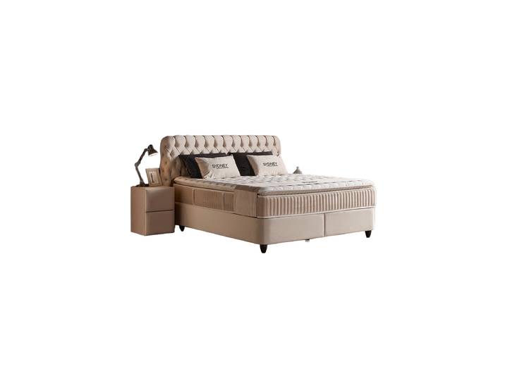 Design Boxspringbett „Sydney Beige“, verschiedene Grössen SCANDIBEDDING