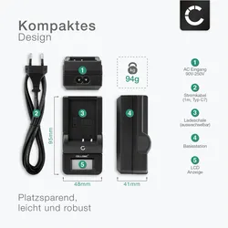Cellonic Akku für Panasonic Lumix DMC-FS16, DMC-FT30, DMC-FS35, DMC-FS40, DMC-SZ1 (Kamera Akku), Kamera Stromversorgung, Schwarz