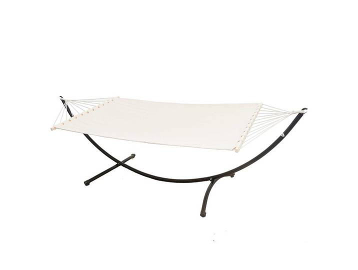 DOPPEL-HÄNGEMATTE mit Gestell bis 120kg, 200/120cm, Beige