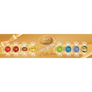 Lindt Pralinen Lindor Premium Präsent, 16 Stück, 8 verschiedene Sorten, einzeln verpackt, 200 g