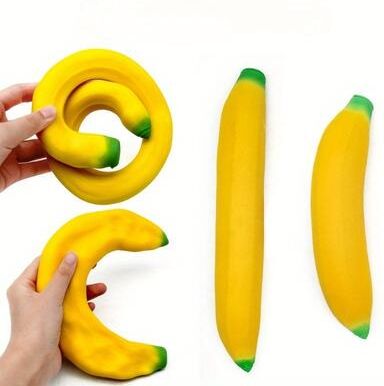 Perfect Picks Market Fun Decompressing Toy, Super Stretchy Banana Simulation For Hand Therapy, Knead Toy a