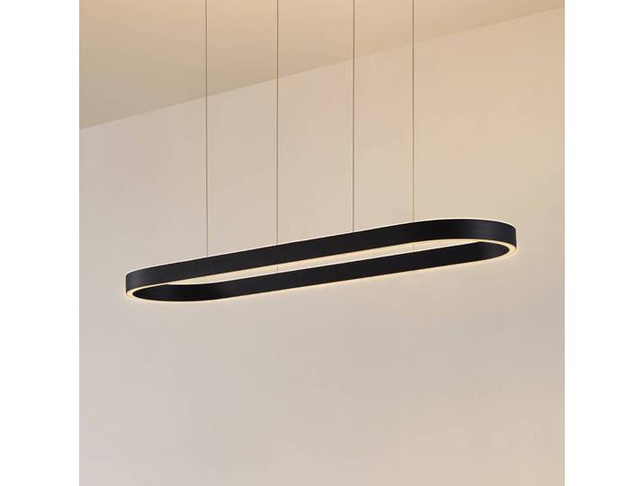 Smarte Hängeleuchte Melinay Lucande, dimmbar, schwarz, für Wohn- / Esszimmer, Aluminium, Modern