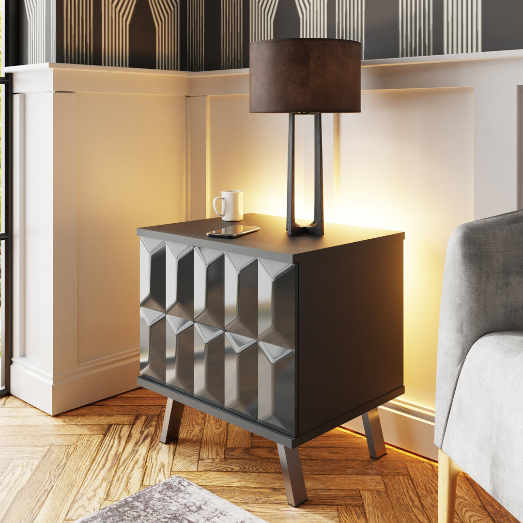Frank Olsen ELEVATE End Table Grey 52cm H X 50cm W X 40cm D