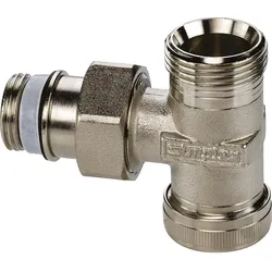 Rücklaufverschraubung Typ AG/M Messing vernickelt 1/2'' x 3/4'' Ausf: Durchgang