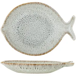 Bloomingville Fleur Servierplatte aus Steingut, L27xH4xB20,5 cm
