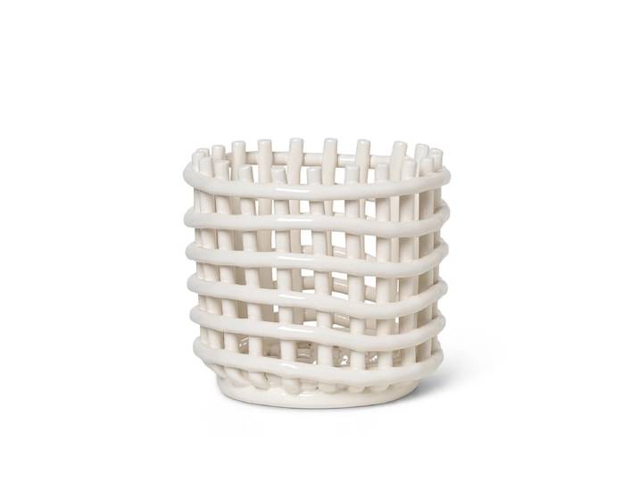 Ferm Living - Keramik Korb, klein, off-white