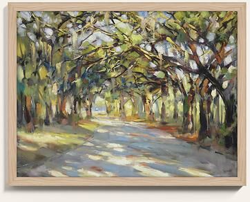 "Southern Oaks Framed Canvas - Gold Frame, 47"" x 63"" - Ballard Designs"