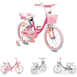 Byox Kinderfahrrad 20 Zoll Fashion Girl, Stützräder, Korb am Lenker, Puppensitz pink