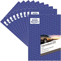 Avery, Formular, Zweckform 223-10 DIN A5 Fahrtenbuch Anzahl der Blätter: 40 Weiss 10 St. (40x)