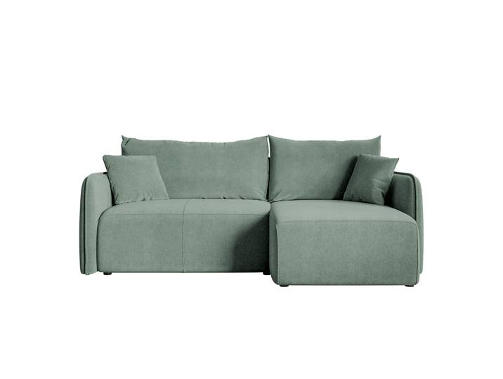 Ecksofa mit Schlaffunktion Mavio, L-förmig, salbeigrün, mit