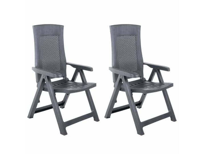 BONNEVIE - 1parcel - Chaises inclinables de jardin(Anti UV) lot de 2 Plastique Anthracite - Chaises de jardin(Anti UV) tue24p49