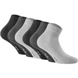 ROHNER Rohner Basic Unisex Quarter Socken, 6er Pack - Sneaker Plus, Baumwolle, Größe 35-38 in Grau Grau