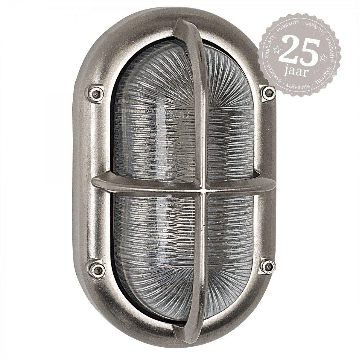 KS Verlichting Bulls eye Oculus wandlamp met glazen kap in messing of zilver