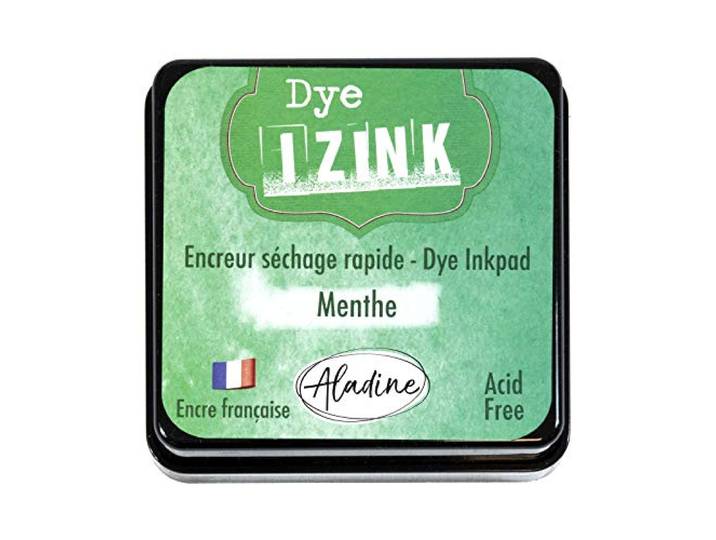 Aladine - Izink Dye Mint Inkt - Sneldrogende inkt voor stempels en stencils - Scrapbooking en Creative Carterie - Franse inkt - Maat M - 5 x 5 cm - Mintgroen