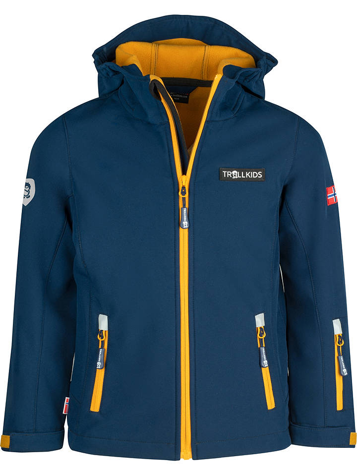 Trollkids Softshelljacke "Oslofjord" in Dunkelblau - 152