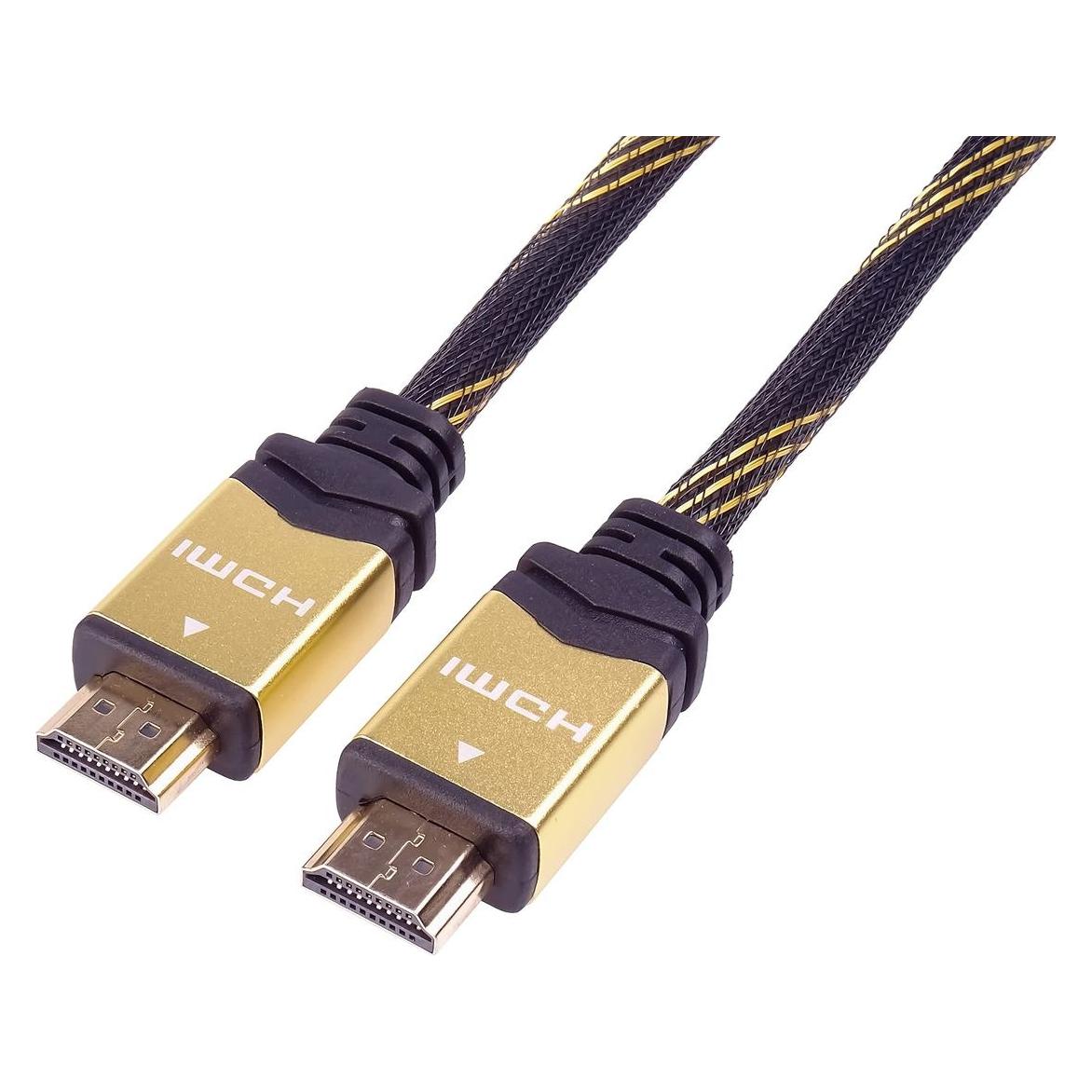 PremiumCord HDMI-zu-HDMI-Kabel 3 m Gold (kphdmet3) (3 m) (kphdmet3)