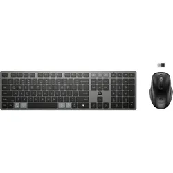 HP 725 Multi-Device Rechargeable Wireless Keyboard and Mouse Combo, grau/schwarz, USB/Bluetooth, DE