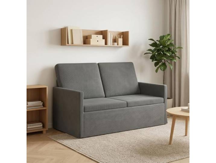 2-Sitzer Sofa Dunkelgrau 130 x 81 x 82 cm Cordstoff Metallgestell Moderner Look,Innennutzung,80% Polyester 20% Nylon,stabiler Rahmen,gemütliche Erholung