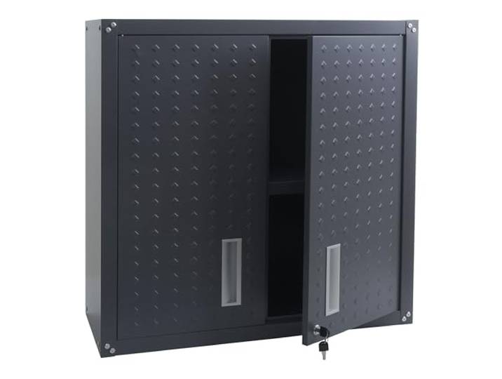Mendler Hängeschrank HWC-O52 Stahl 77x77x31cm - dunkelgrau Wandschrank, Lagerschrank, Bücherschrank, abschließbar
