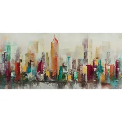 Gemälde FARBENFROHE SKYLINE (LB 70x150 cm) - bunt - LB 70x150 cm