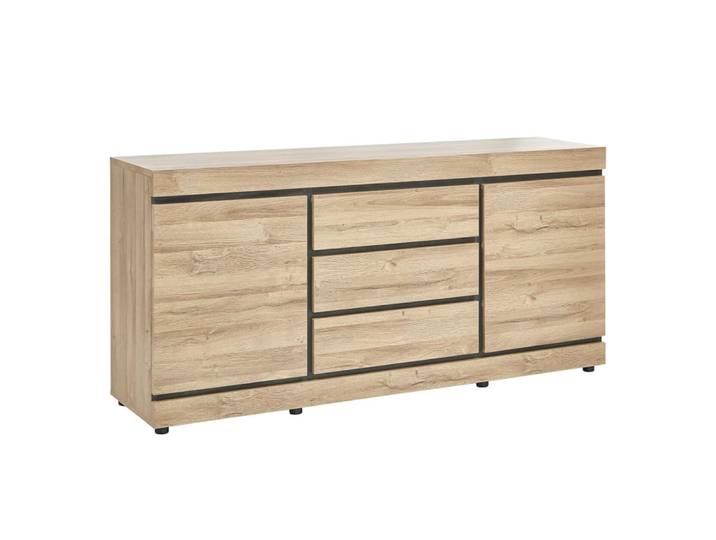 Buffet 2 portes 3 tiroirs aspect bois