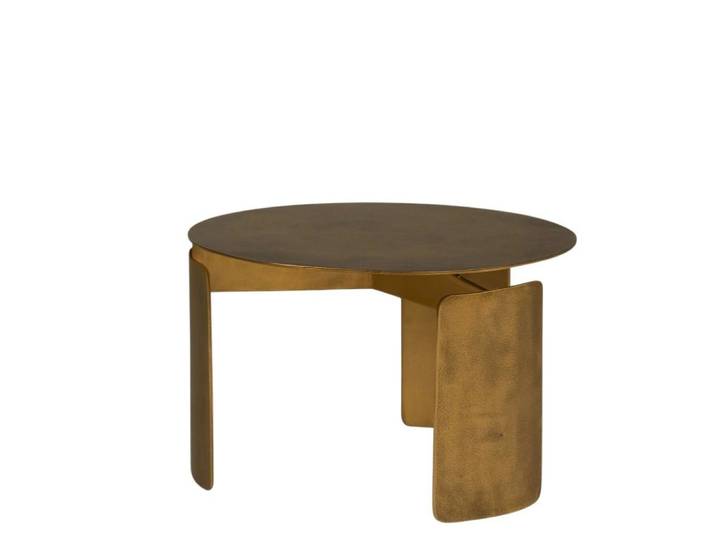 Table basse ronde en métal doré diamètre 60 cm