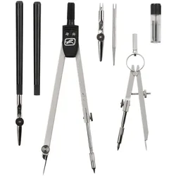 herlitz Zirkel-Set schwarz, silber