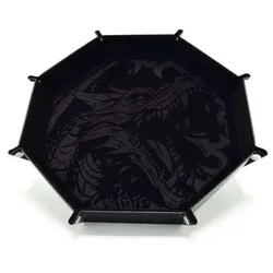 Crit Stones CritStones XL Octagonal Foldable Dice Tray - Dragon Skin - Black