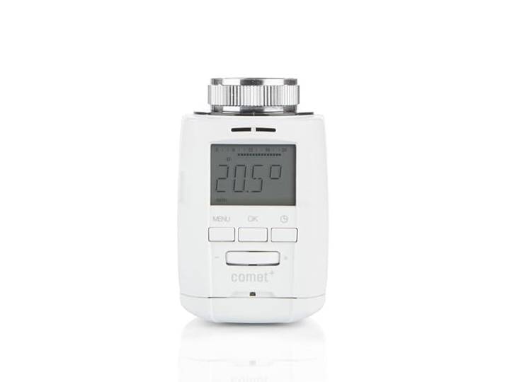 Eurotronic Comet Plus Radiatorthermostaat, Individueel Programmeerbaar, incl. Adapter en Batterijen, Smarthome-Accessoire, 1 Stuk, Wit