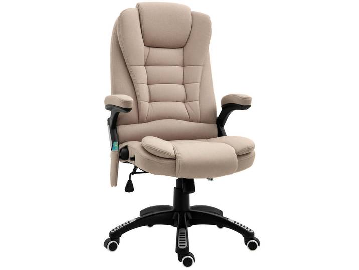Vinsetto Bürostuhl mit Vibrationsmassage, Ergonomisch Schreibtischstuhl Höhenverstellbar, Braun, Kunststoff, Füllung: Schaumstoff,Schaumstoff, 74x116x67 cm, Büromöbel, Bürostühle, Drehstuhl