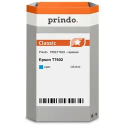 Prindo, Druckerpatrone, kompatibel mit Epson T7602 (C)