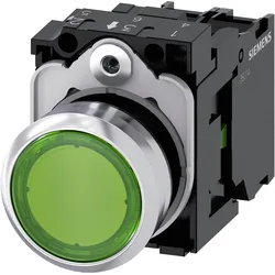 Siemens Illuminated pushbutton, 22mm, green, Schalter + Taster, Grün
