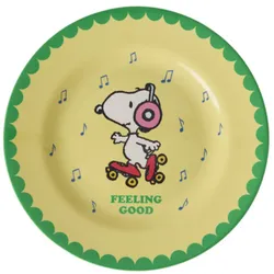 RICE Melamin Teller für Kinder Snoopy, Gelb - Ø20 cm