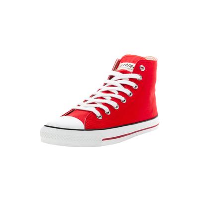 Sneaker ETHLETIC "White Cap Hi Cut", Damen, Gr. 38, rot (cranberry rot just weiß), Obermaterial: 100% Baumwolle. Futter: 100% Baumwolle. Decksohle: 100% Baumwolle. Sohle: 100% Naturkautschuk, Schuhe Sneakerboots Canvassneaker Sneaker high, Keine Angabe