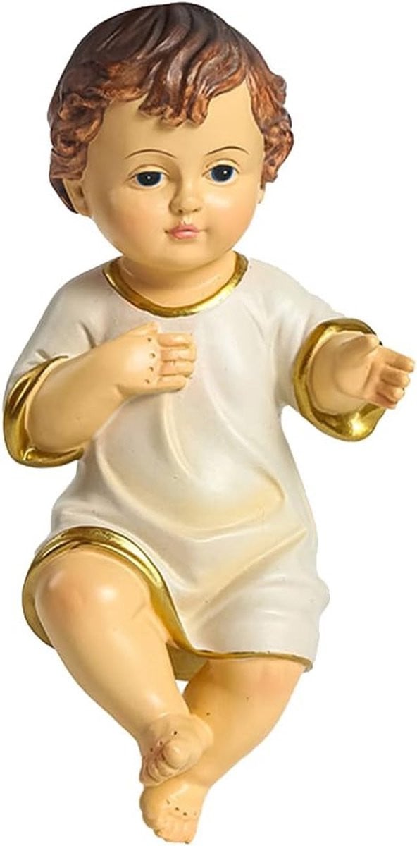 Heilig Baby Beeldje Jezus Kind Figuur Wit - 15 cm