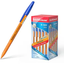 Kugelschreiber 0,35mm 50er Pack Blau - Kulis Kulischreiber Stifte Schreibstifte für Schule & Bürobedarf - R-301 Orange