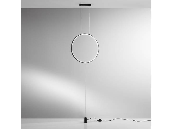 Lampadaire LED Portal Ø 50cm Noir/Noir Matériau : Métal Surface en métal : Laqué Type de métal : Aluminium LED Module LED